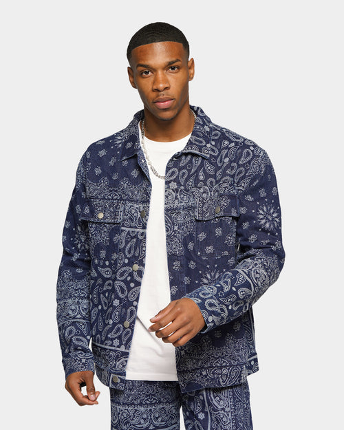 XXIII Cashel Paisley Denim Jacket Blue