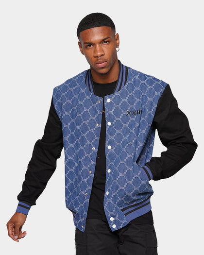 XXIII Athy Denim Baseball Jacket Blue/White