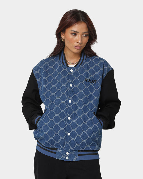 XXIII Athy Denim Baseball Jacket Blue/White