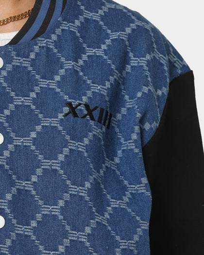 XXIII Athy Denim Baseball Jacket Blue/White
