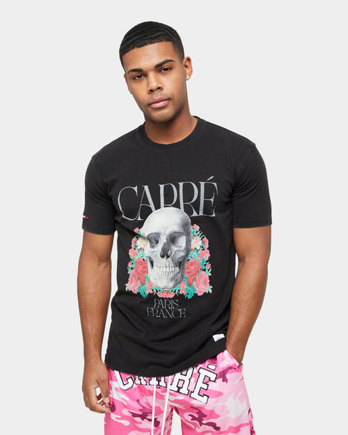 Carre Skull & Rose Vintage T-Shirt Washed Black