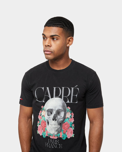 Carre Skull & Rose Vintage T-Shirt Washed Black