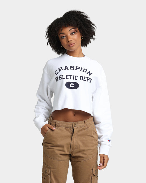 Champion Women's RB Archive Cropped Crewneck White