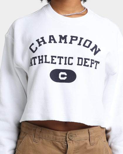 Champion Women's RB Archive Cropped Crewneck White