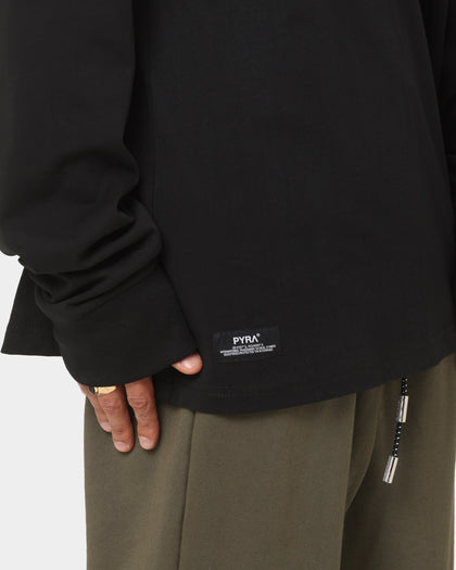 PYRA Nero Mock Long Sleeve T-Shirt Black