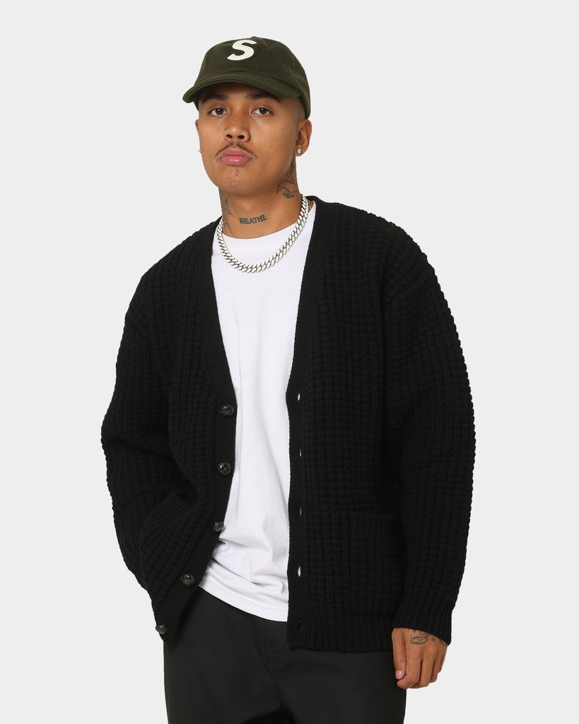 Supreme Waffle Knit Cardigan  Black