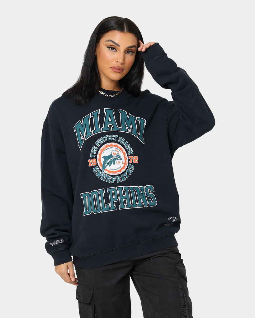 Mitchell & Ness Miami Dolphins 1972 Champs Crewneck Faded Black ...