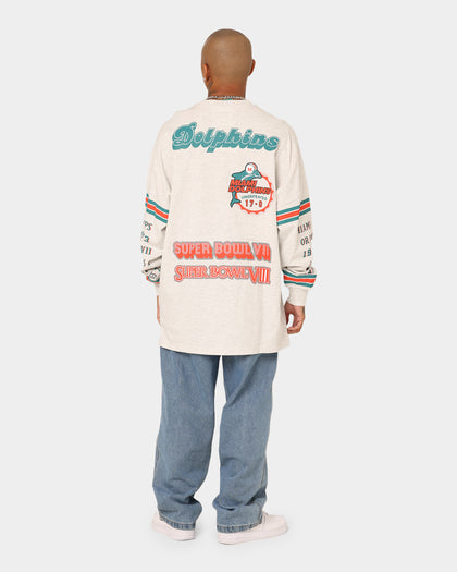 Mitchell & Ness Miami Dolphins 17-0 Long Sleeve T-Shirt White Marle