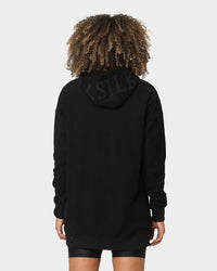 Sik Silk Women's Reverse Fleece Hoodie Dress Black