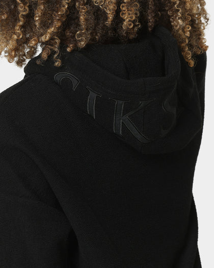 Sik Silk Women's Reverse Fleece Hoodie Dress Black