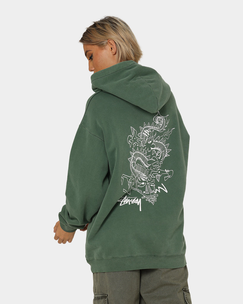 Stussy Script Dragon Hoodie Pigment Forest | Culture Kings
