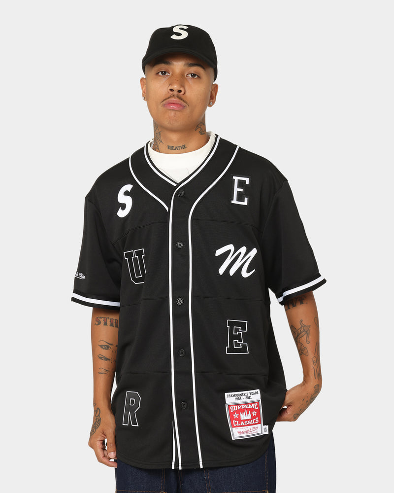 Supreme X Mitchell & Ness Patch Baseball Jersey Black
