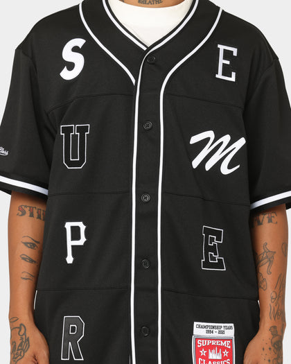 Supreme X Mitchell & Ness Patch Baseball Jersey Black