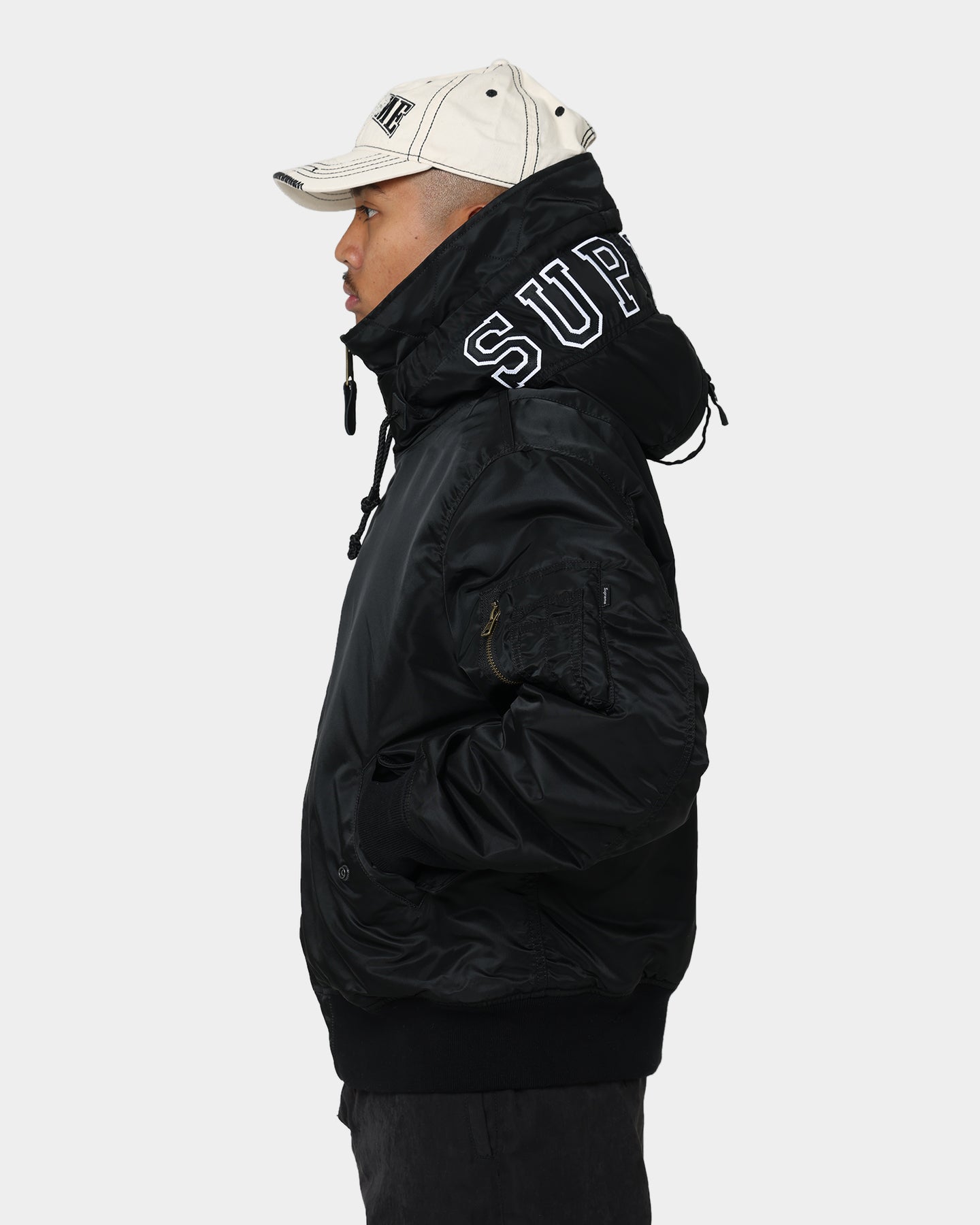 Supreme Hooded MA-1 Jacket Black | Culture Kings