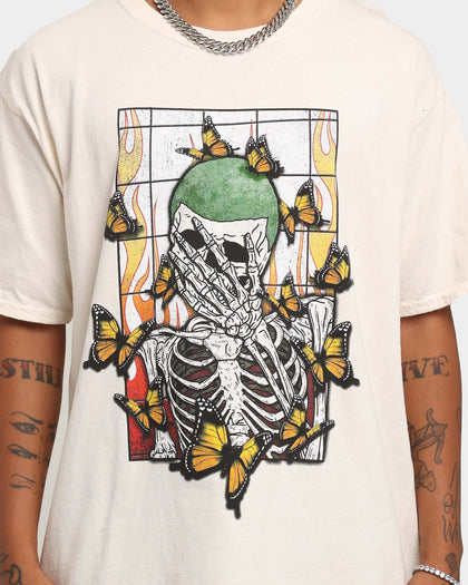 Goat Crew Green Skeleton Vintage T-Shirt Off White