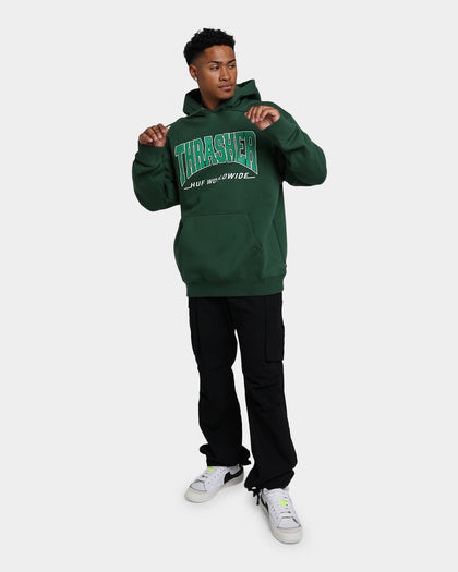 HUF X Thrasher Bayview Pullover Hoodie Forest Green