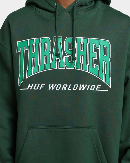 HUF X Thrasher Bayview Pullover Hoodie Forest Green