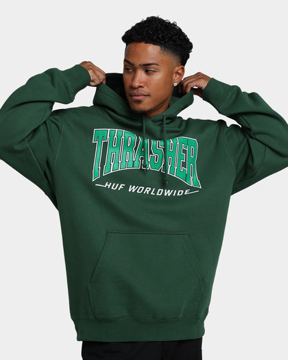 HUF X Thrasher Bayview Pullover Hoodie Forest Green