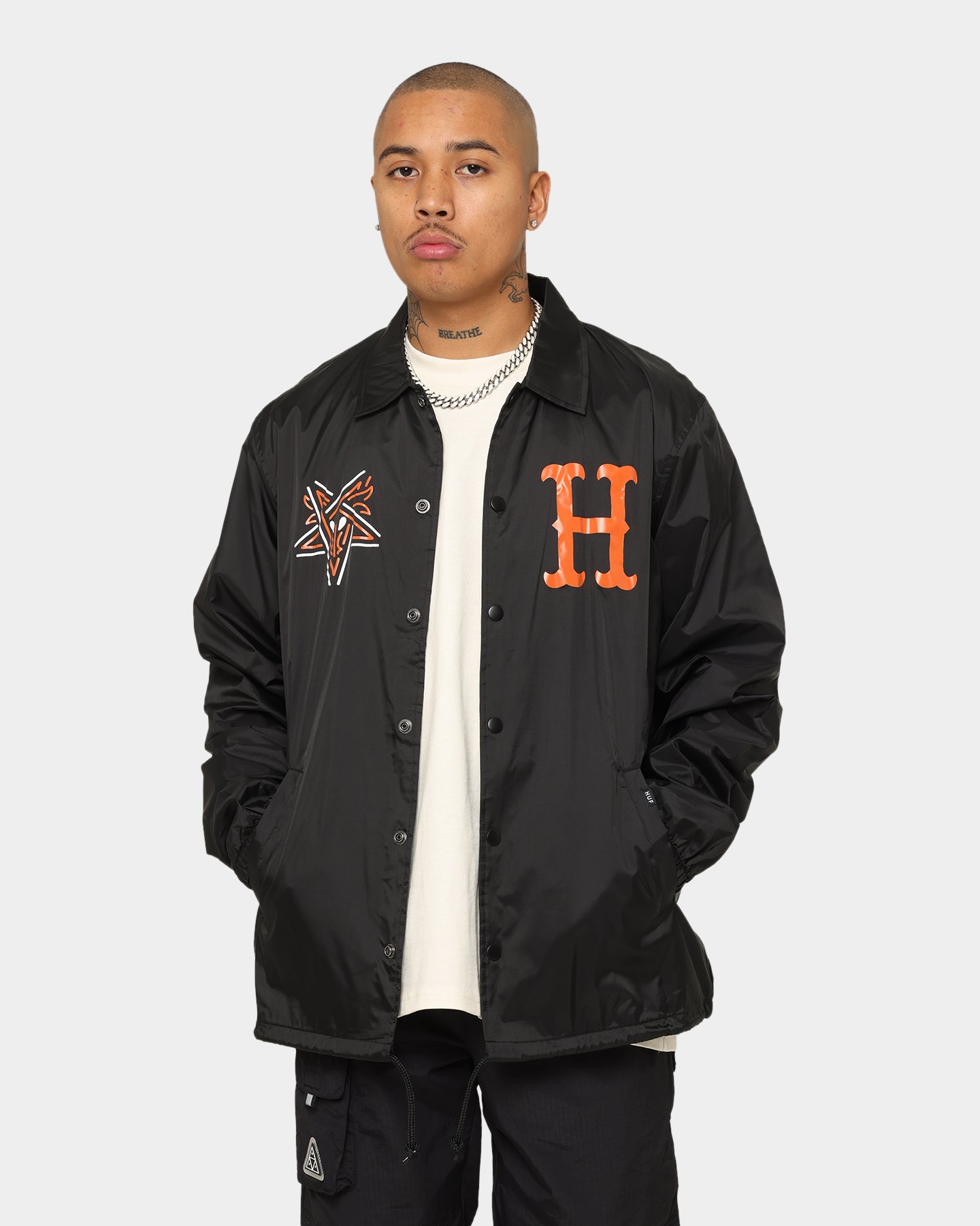 HUF X Thrasher Split Coaches Jacket Black | Culture Kings