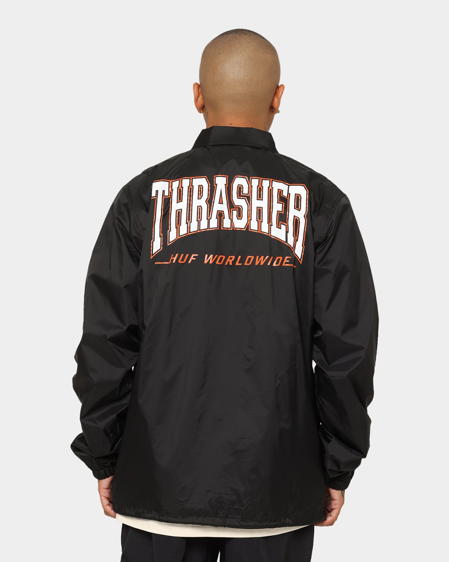 HUF X Thrasher Split Coaches Jacket Black | Culture Kings