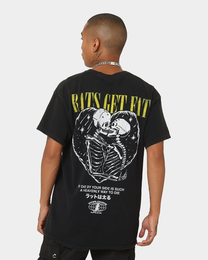 Rats Get Fat By Your Side Vintage T-Shirt Black Wash