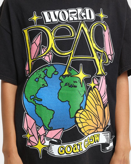 Goat Crew World Peace Vintage T-Shirt Black Wash