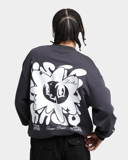 Loiter Utopia Fleur Crewneck Charcoal