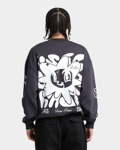 Loiter Utopia Fleur Crewneck Charcoal