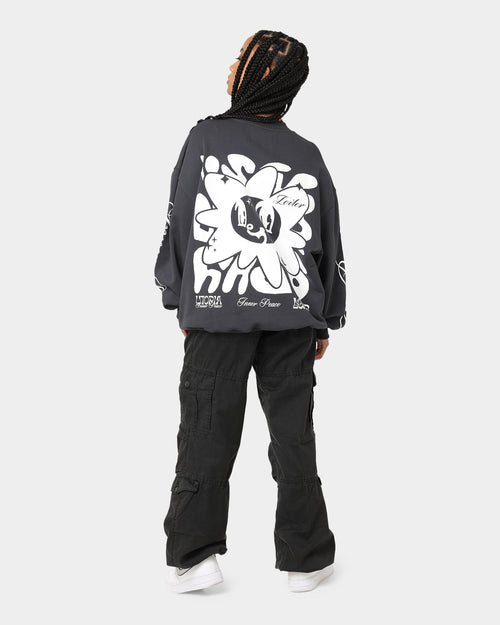 Loiter Utopia Fleur Crewneck Charcoal