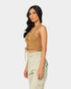 EN ES Women's Reny Lace Up Crop Top Tan