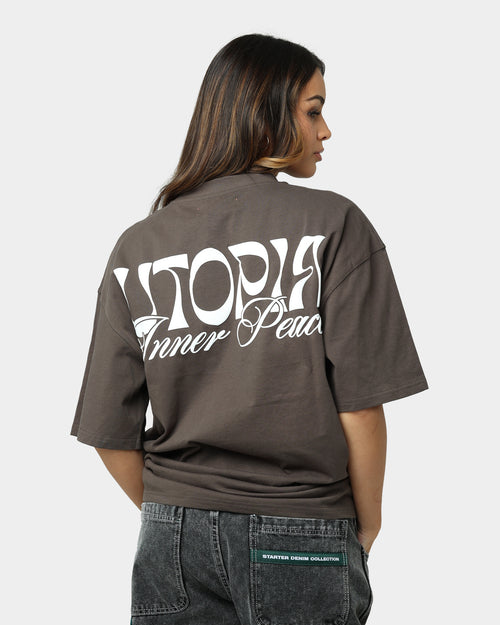 Loiter Utopia Fleur T-Shirt Charcoal