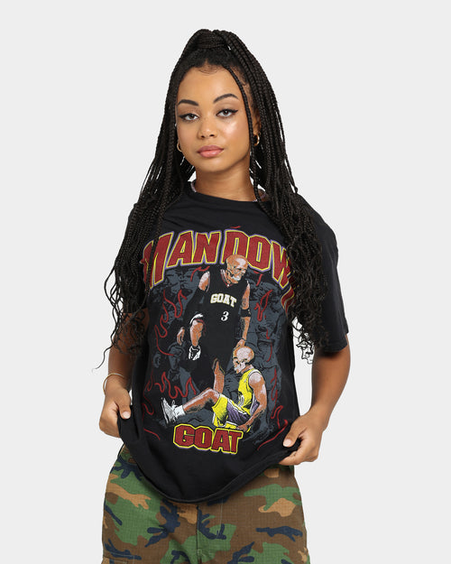 Goat Crew Man Down Vintage T-Shirt Black Wash