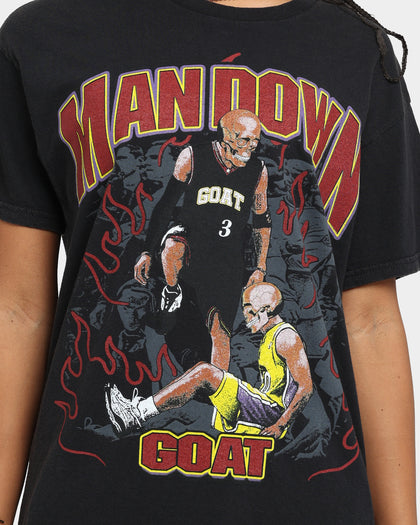 Goat Crew Man Down Vintage T-Shirt Black Wash