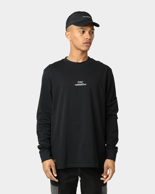 Pyra Stacked Logo Long Sleeve T-Shirt Black/White