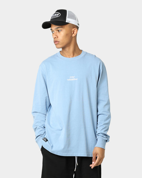 Pyra Stacked Logo Long Sleeve T-Shirt Blue Fog