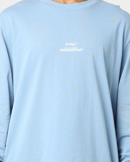 Pyra Stacked Logo Long Sleeve T-Shirt Blue Fog