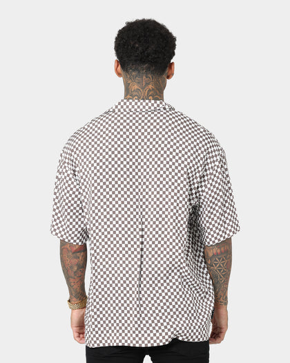 Saint Morta Checks Short Sleeve Shirt Brown/White
