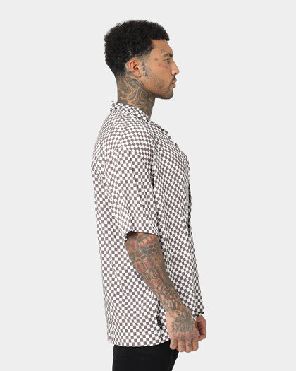 Saint Morta Checks Short Sleeve Shirt Brown/White