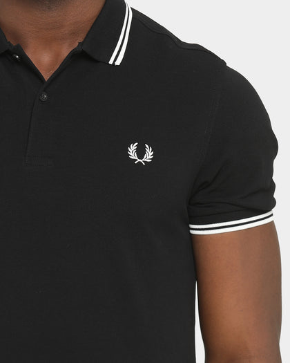 Fred Perry Twin Tipped Polo Shirt Black/White/White