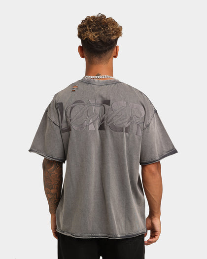 Loiter Utopia Raw T-Shirt Charcoal