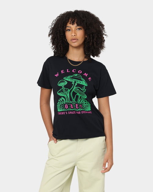 Obey Women's Space For Everyone T-Shirt Off Black