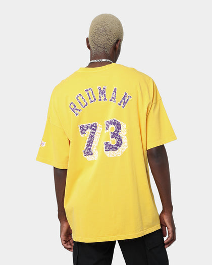 Mitchell & Ness Los Angeles Lakers Dennis Rodman #34 N&N Oversized T-Shirt Faded Yellow