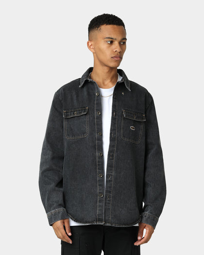 X-Large Denim Long Sleeve Work Shirt Washed Black