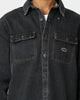 X-Large Denim Long Sleeve Work Shirt Washed Black