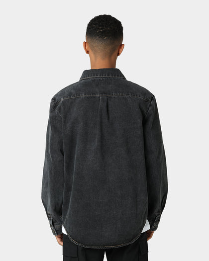 X-Large Denim Long Sleeve Work Shirt Washed Black