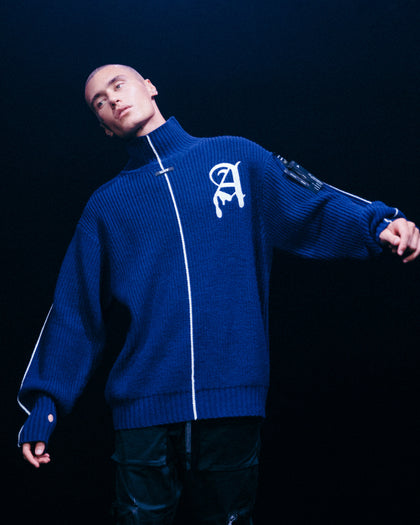 The Anti Order Affiliated High Neck Sweater Dark Navy/White