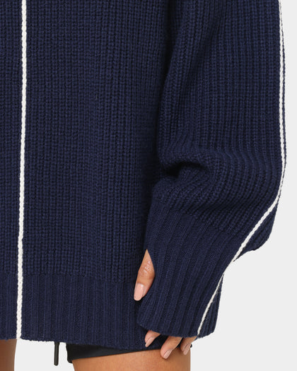 The Anti Order Affiliated High Neck Sweater Dark Navy/White