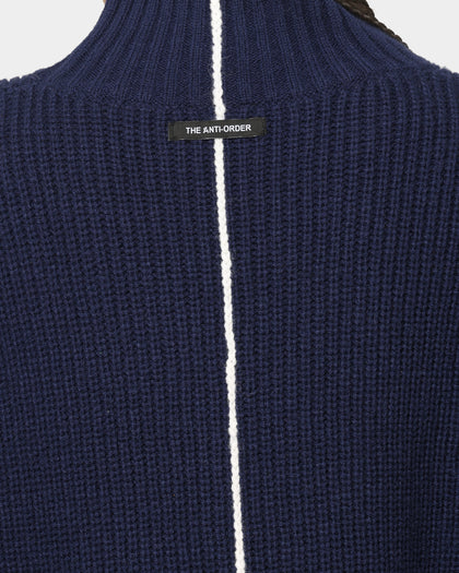 The Anti Order Affiliated High Neck Sweater Dark Navy/White