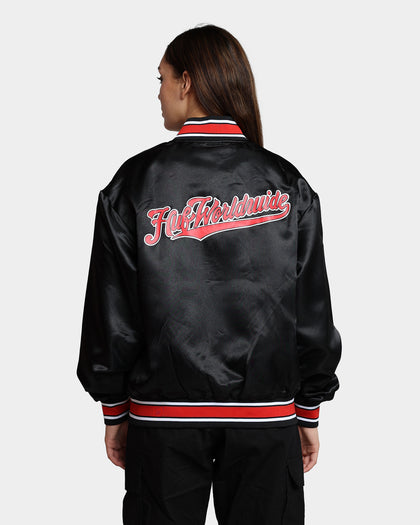 HUF Crackerjack Satin Baseball Jacket Black