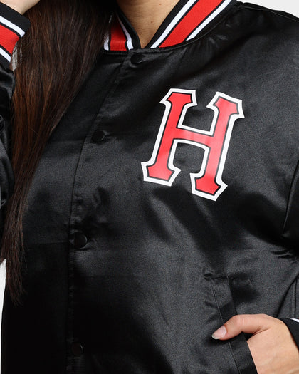 HUF Crackerjack Satin Baseball Jacket Black